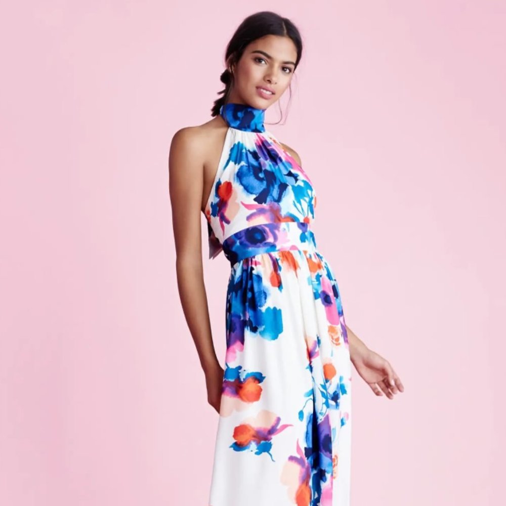 Eliza J Floral Maxi Halter - Size 12